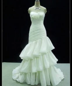 tiered bridal dresses with strapless neckline