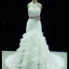 tiered bridal gowns with belted sash