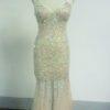 Light yellow evening gowns for pageant competition