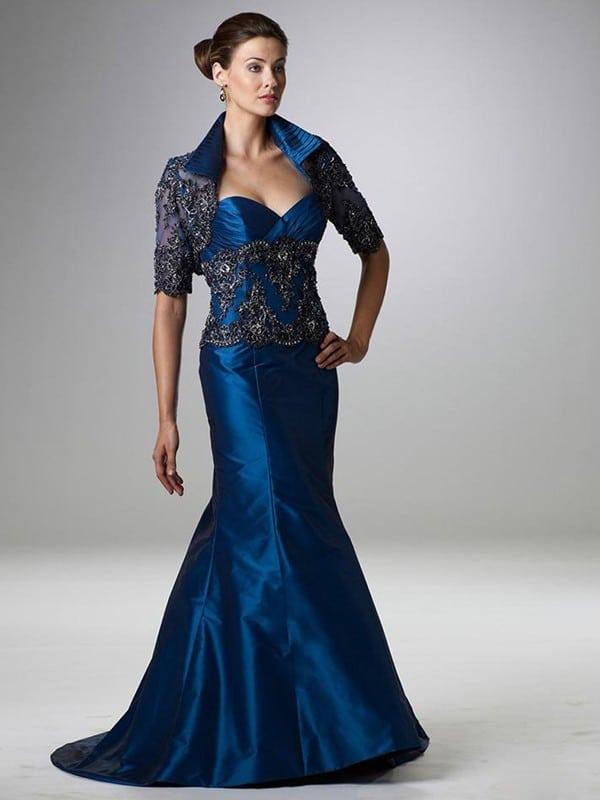 blue evening wear