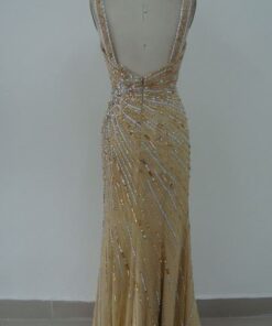 beige shade evening gown