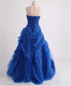 fluffy dark blue colour dress