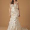 ruched plus size wedding gown