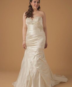 ruched plus size wedding gown
