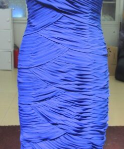Blue Ruched Formal Evening Gowns