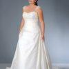 PlusSizea lineWeddingGownwithwideShoulderStraps