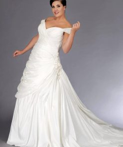 OfftheShoulderPlusSizea lineWeddingGown