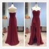 Strapless High Low Prom evening dress in red