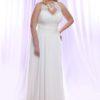 Halter Plus Size Wedding Dress with Pearl beaded Lace