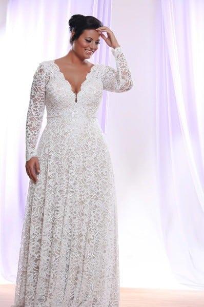 Plus size wedding dresses with Long sleeves from Darius Cordell