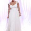 DariusCordell EmpireWaistBridalGownforPlusSizeBrideswithSheerLaceCapSleeves