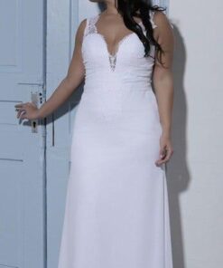Lace Strap Plus Size Bridal Gown by Darius Cordell