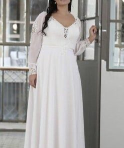 Sheer Long Sleeve Bridal Gown for Plus Size Bride by Darius Cordell