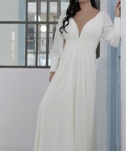 Long Sleeve Plus Size Bridal Gown with Empire Waist