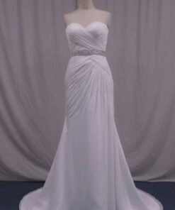 Fitted Plus Size Wedding Gown with beaded belt