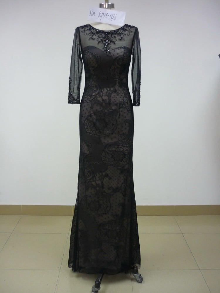 Black Long Sleeve Mother of the Groom Evening Dresses