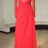 red long sleeve mother of the groom evening dress