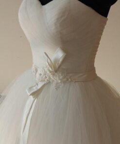 side White Bridal Gown with belt
