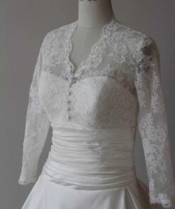 plus size Wedding gown with Long Lace Sleeves