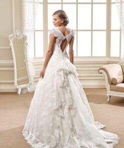 Back of a Short Cap Sleeve Wedding Gown