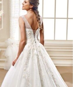 back of a ball gown wedding dresses with corset lace up