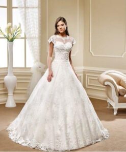 Short Sleeve Couture Wedding gown