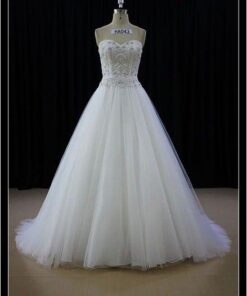 beaded ball gown wedding dress with tulle