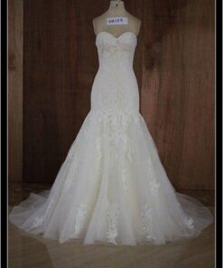 fit and flare alencon lace wedding dress