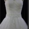 close ruched ball gown lace wedding dress