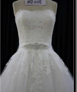 close chantilly lace ball gown wedding dress