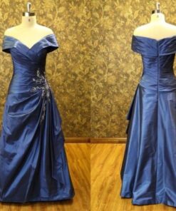 Style BYE-094 off the shoulder satin mother of the bride evening dress