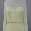 Pastel lYellow Long Sleeve Lace Wedding Dress