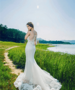 designer wedding dresses with embroidery on the back
