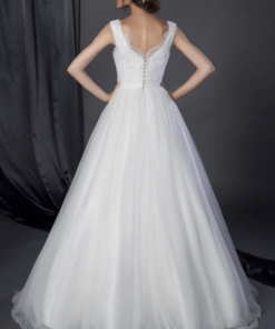 back of wedding ball gown