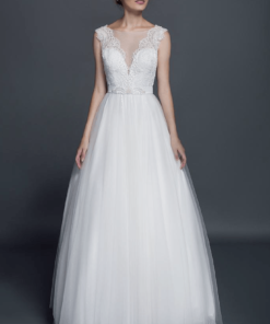 sleevelessa lineweddinggown
