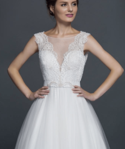 Style 40151125 sleeveless lace wedding dress