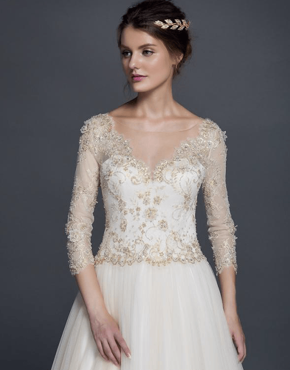 White gold wedding dress hotsell