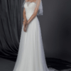 bridal dress with flutter sleeve cover up