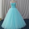 Beaded blue ball gown for quinceanera or prom