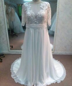 Style PS1429-SS Short Sleeve Plus Size Wedding Dresses