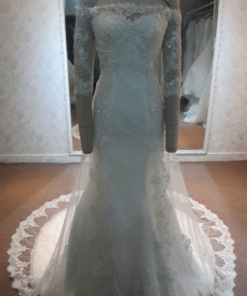 beaded lace wedding gowns with long sleeves