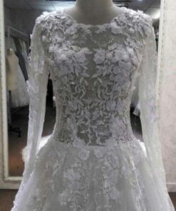 JT1047-3 sheer long sleeve wedding gowns - darius cordell