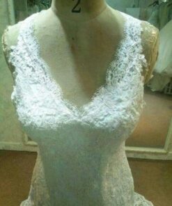 beaded lace v neck bridal dresses