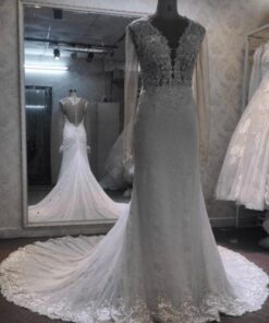 Style DMW126 - Sheer long sleeve wedding gowns - darius cordell