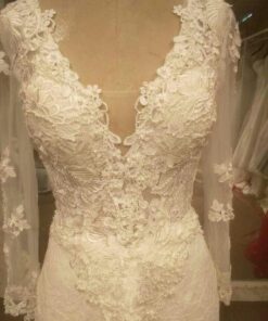 V NeckLongSleeveLaceBridalDressesbyDariusCordell
