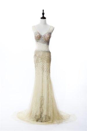 Gold Sheer Pageant Dresses - darius cordell