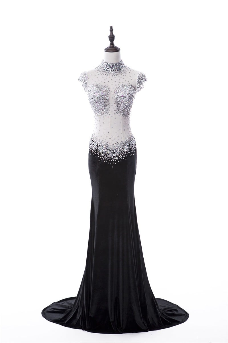 Black Rhinestone Pageant Gowns for an ...