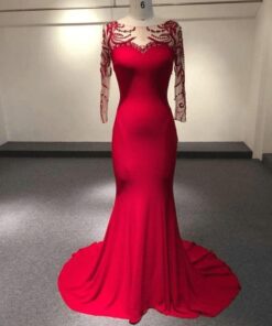 Style #Apr1021 - Red long sleeve mother of the groom evening dresses - Darius Cordell