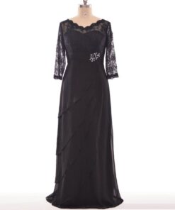 Style #BD559 - Black lace mother of the bride evening dresses - Darius Cordell
