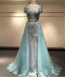 Style #L014 - Short sleeve mother of the bride ball gowns